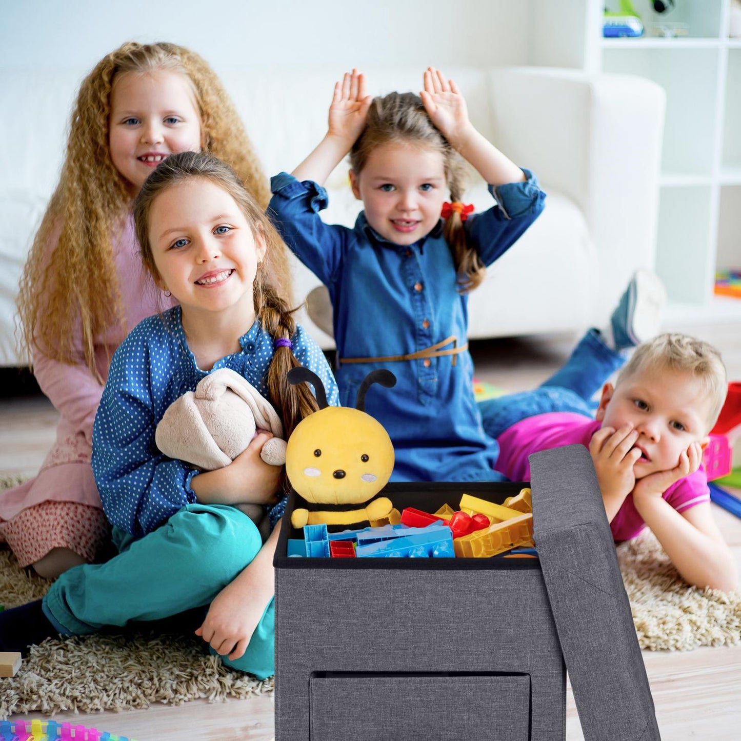 Gray stool with storage space