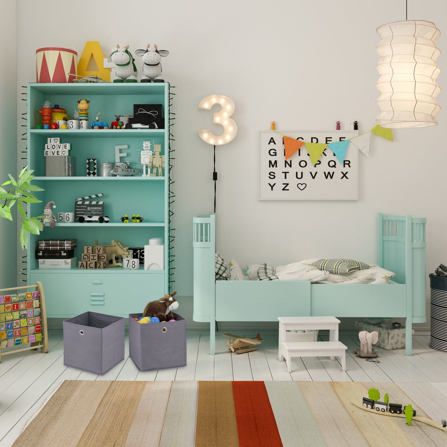 Gray storage box - 4 pcs