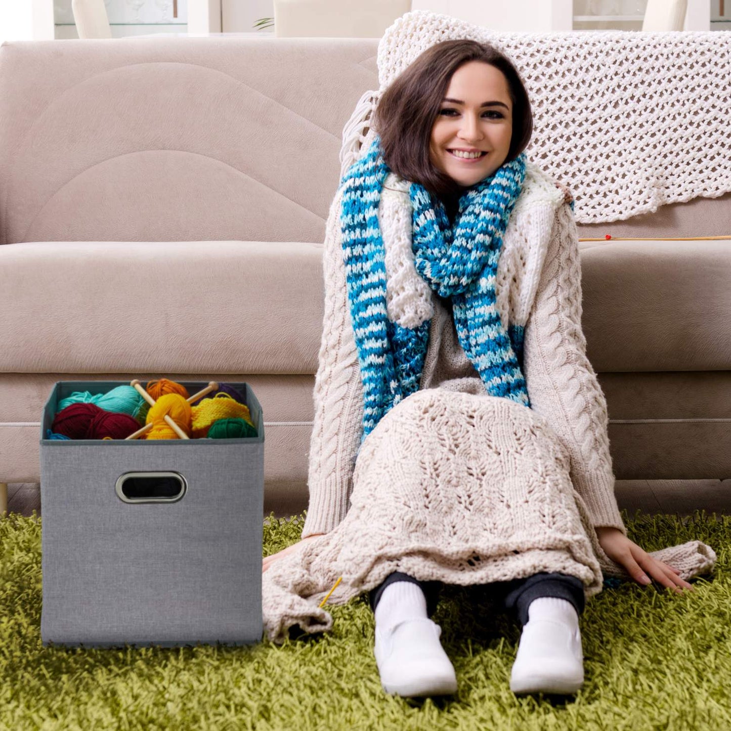 Gray storage box Set of 2