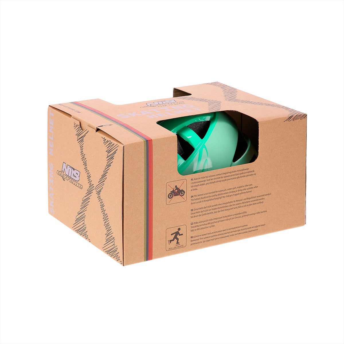 Green Bike Helmet, Size S (52-56cm), Nils Extreme