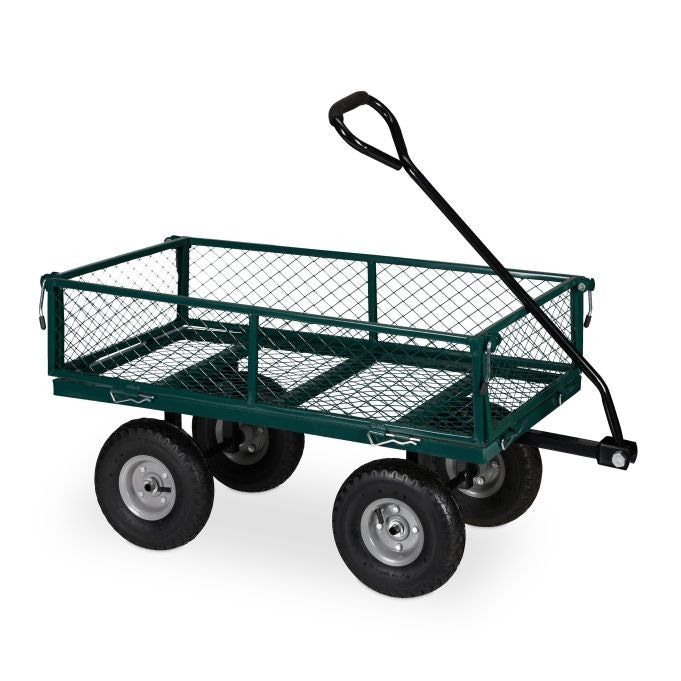 Green Heavy-Duty Cart with Folding Sides