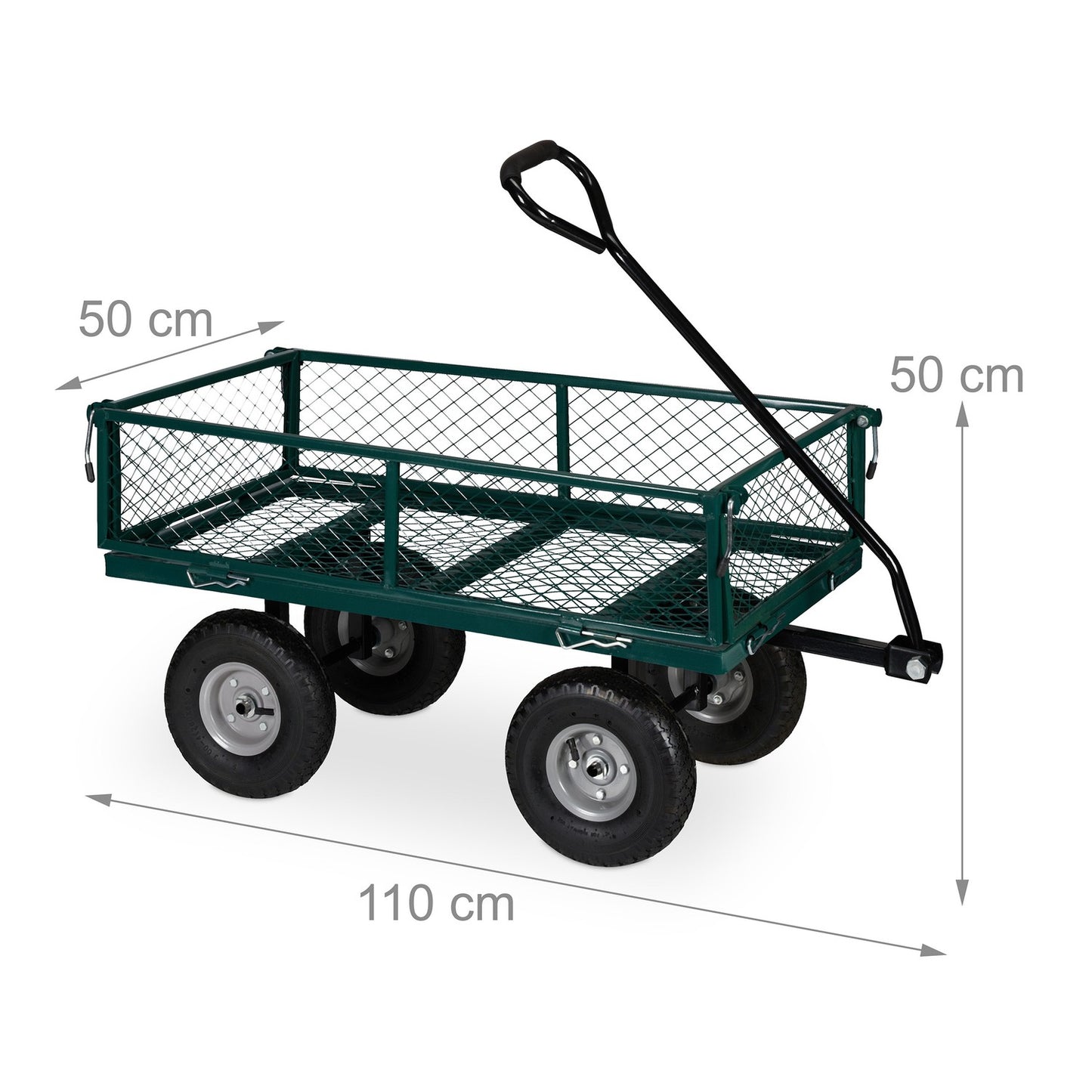 Green Heavy-Duty Cart with Folding Sides