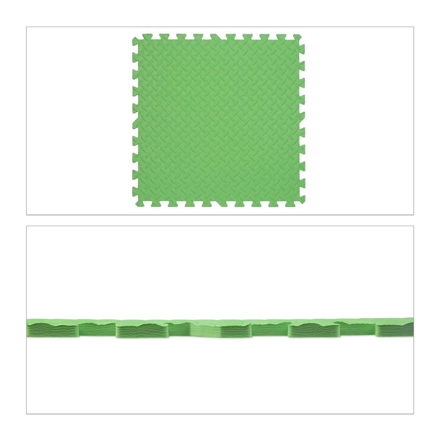 Green floor protection mat in set of 8