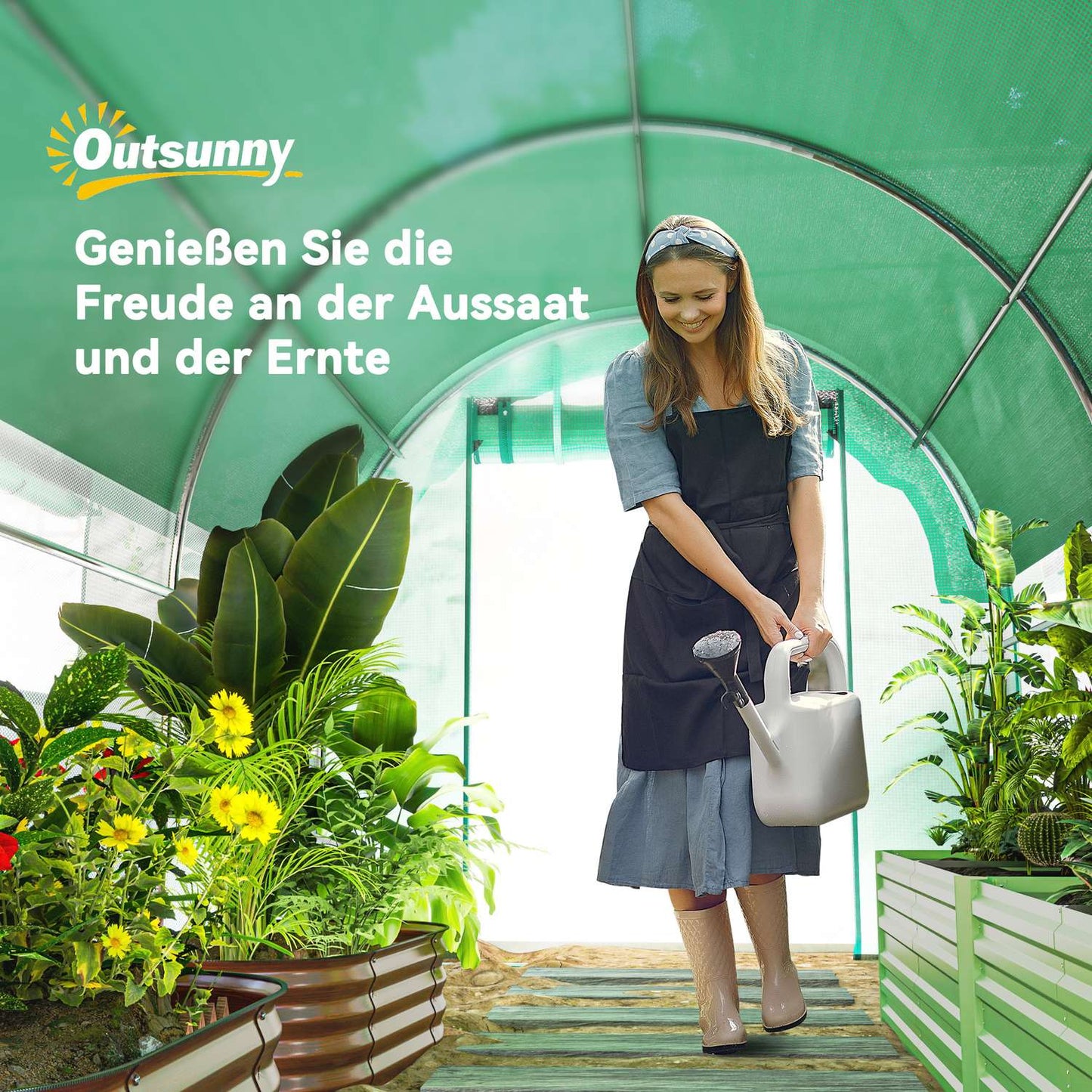 Greenhouse 3x2x2m with Roll-Up Sides & UV protection