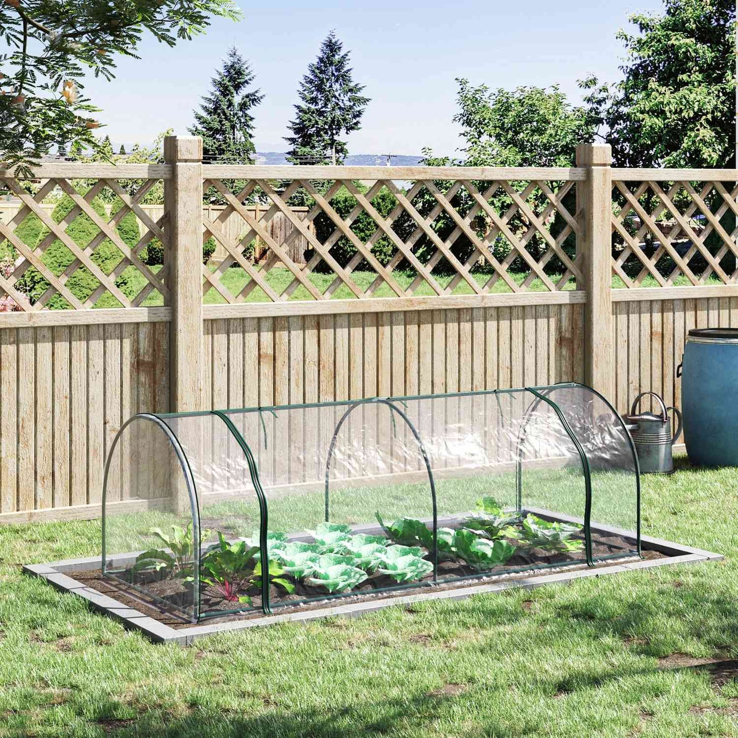 Greenhouse in steel PVC with door - 250x100x80cm cold frame