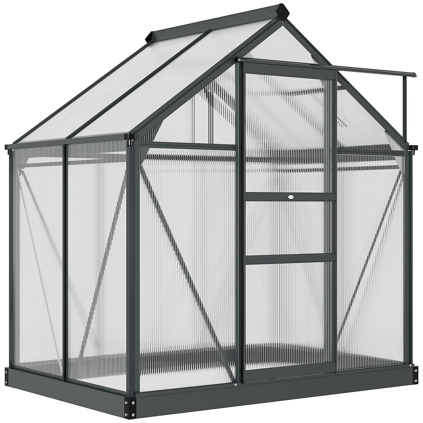 Aluminum Walk-In Greenhouse 190x132x201 cm, Skylight, Weatherproof