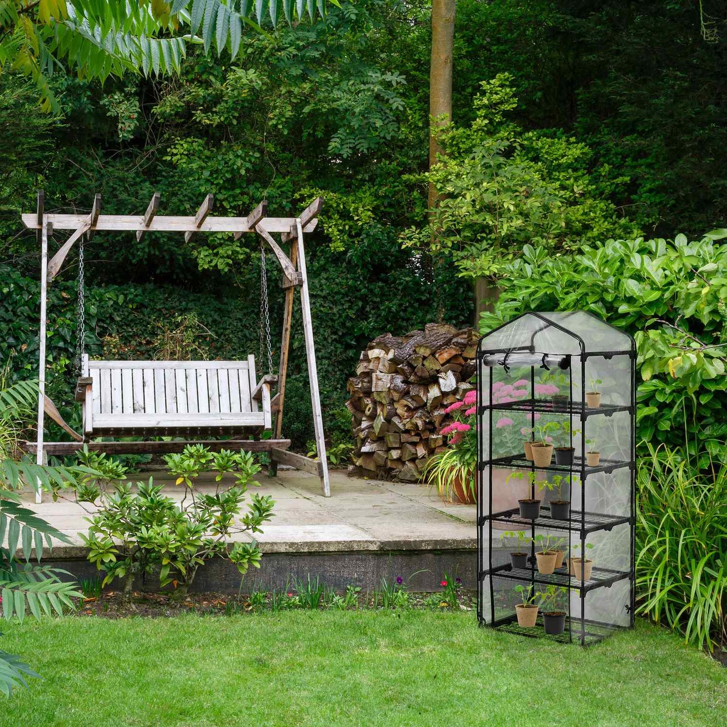 Greenhouse with 5 shelves for balcony