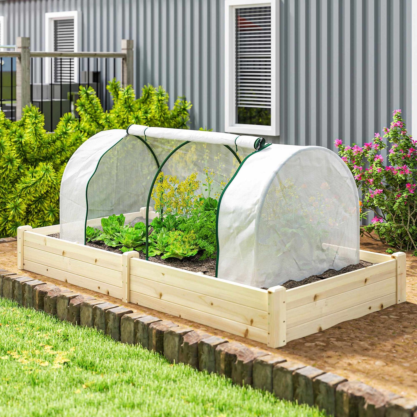Greenhouse with PE Mesh Cover, Steel Frame, 200x100x80 cm
