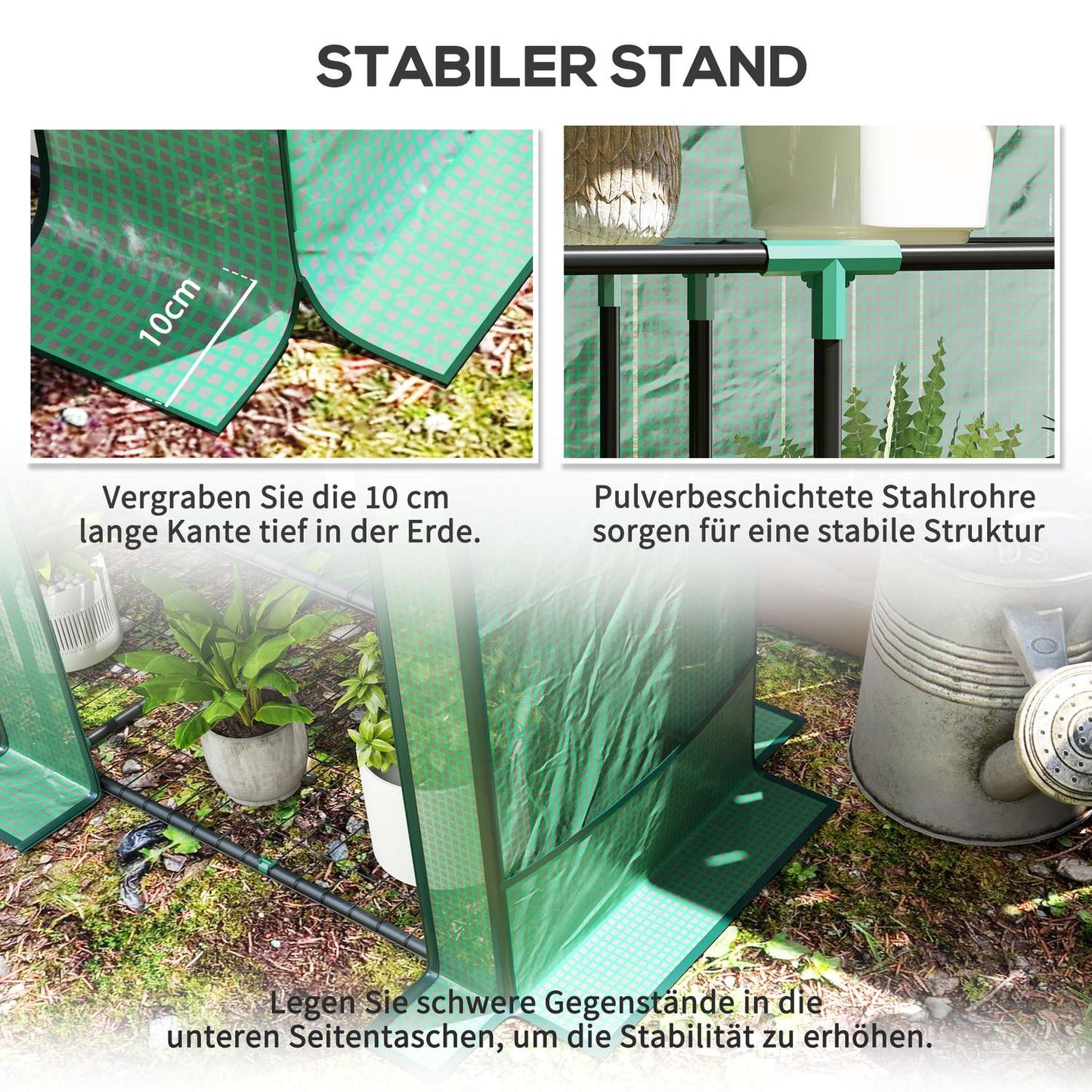 Steel frame greenhouse with shelves - 144x48x152 cm