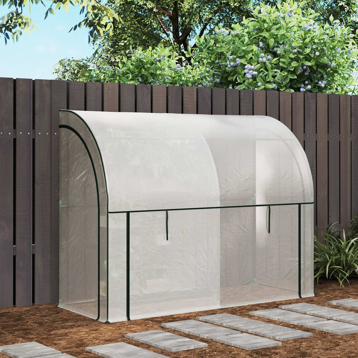 Greenhouse with roller door, UV-protected steel frame, 200x80x157cm