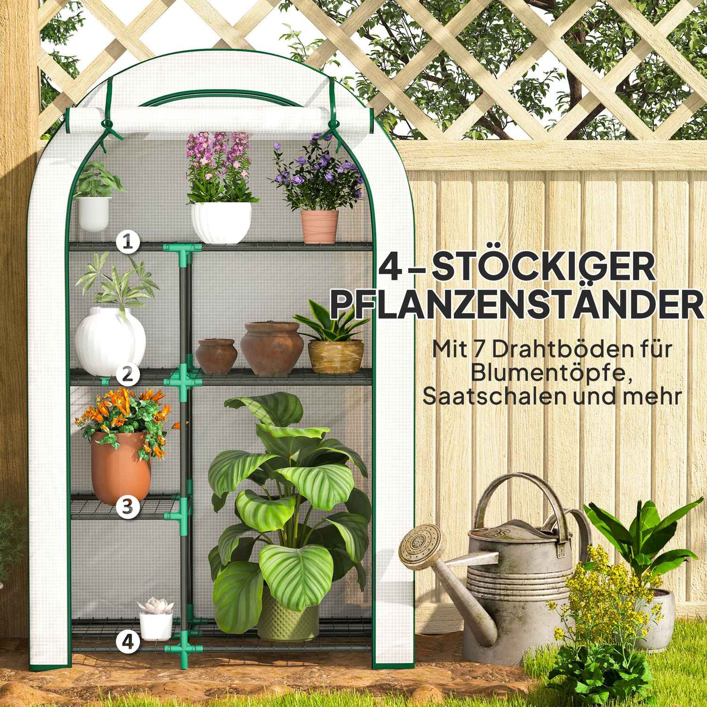 Winter-proof steel greenhouse with shelves - 100x45x160 cm
