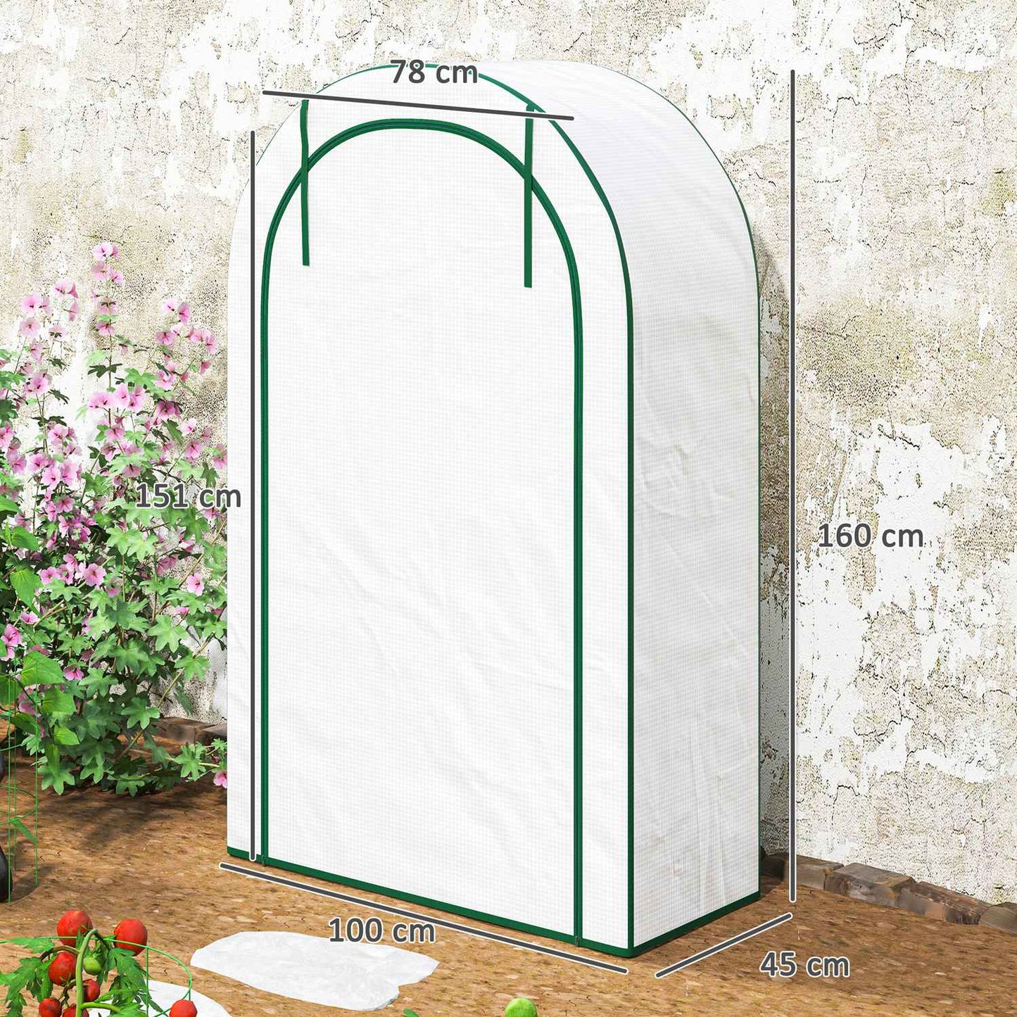 Winter-proof steel greenhouse with shelves - 100x45x160 cm