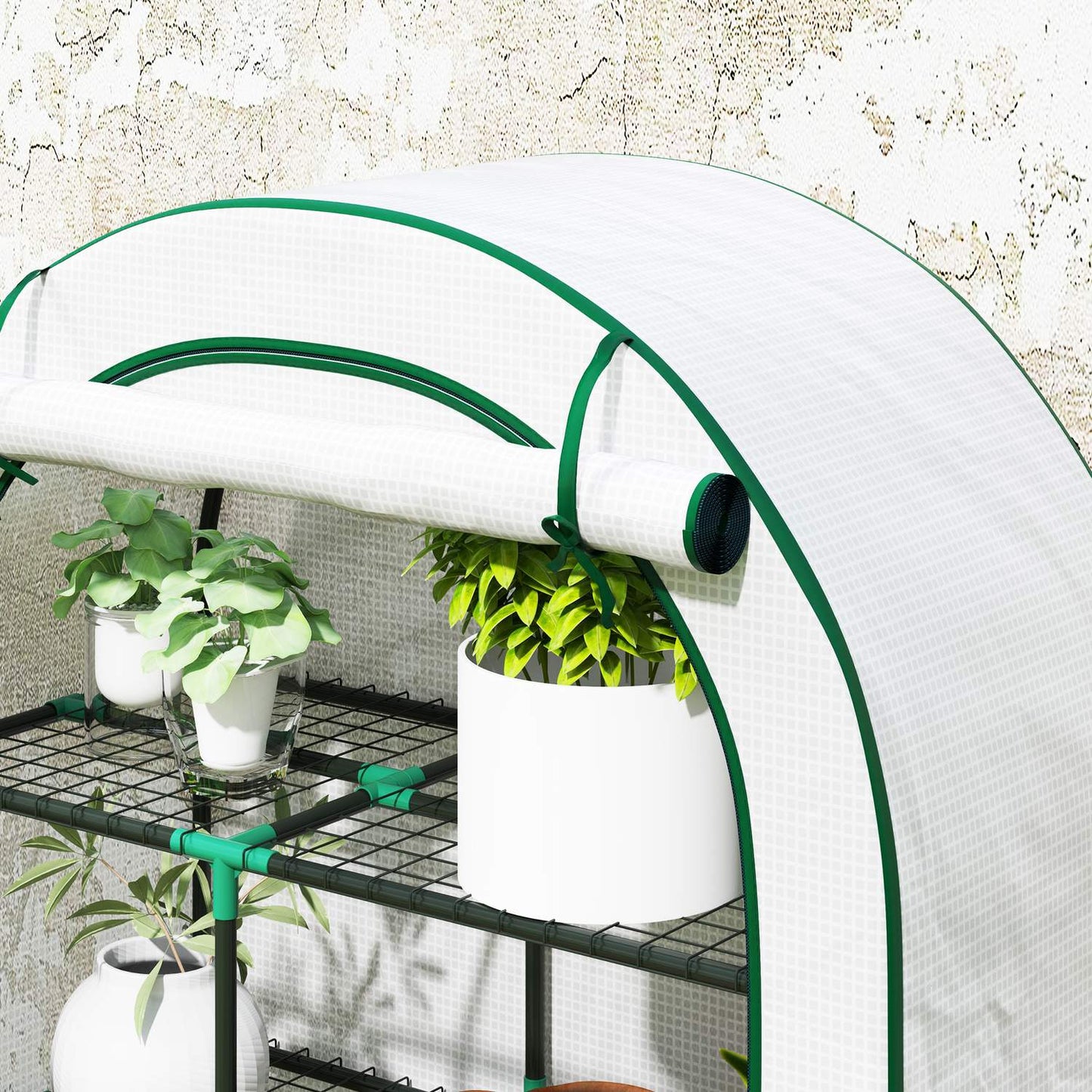 Winter-proof steel greenhouse with shelves - 100x45x160 cm
