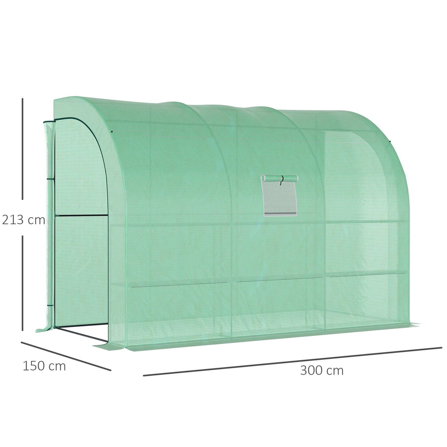 Wall-mounted steel greenhouse with shelves and windows