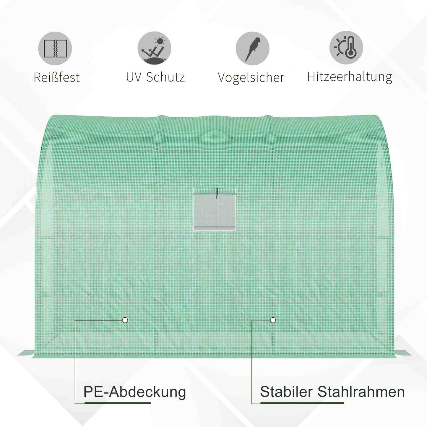 Wall-mounted steel greenhouse with shelves and windows