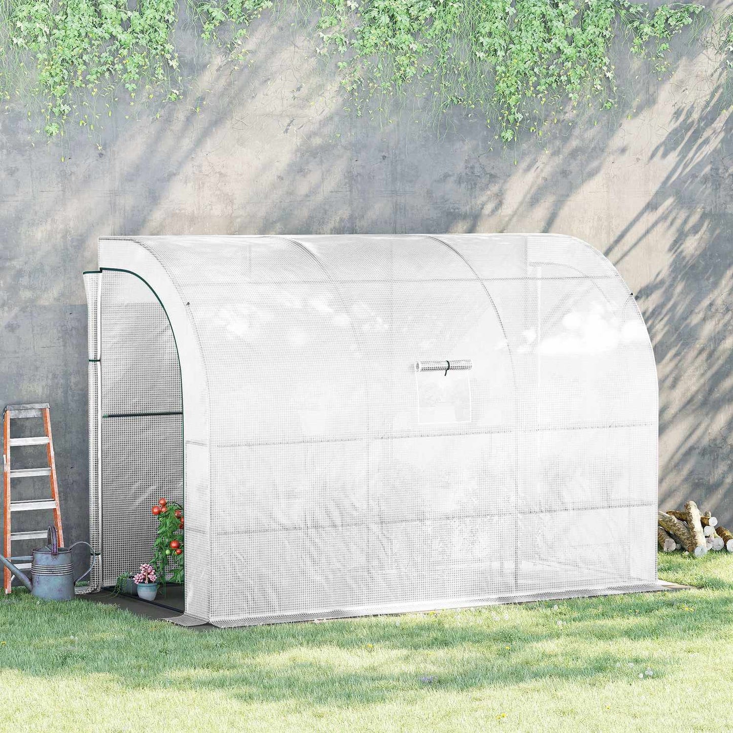 Greenhouse with shelves & windows, Steel frame, 300x150x213 cm