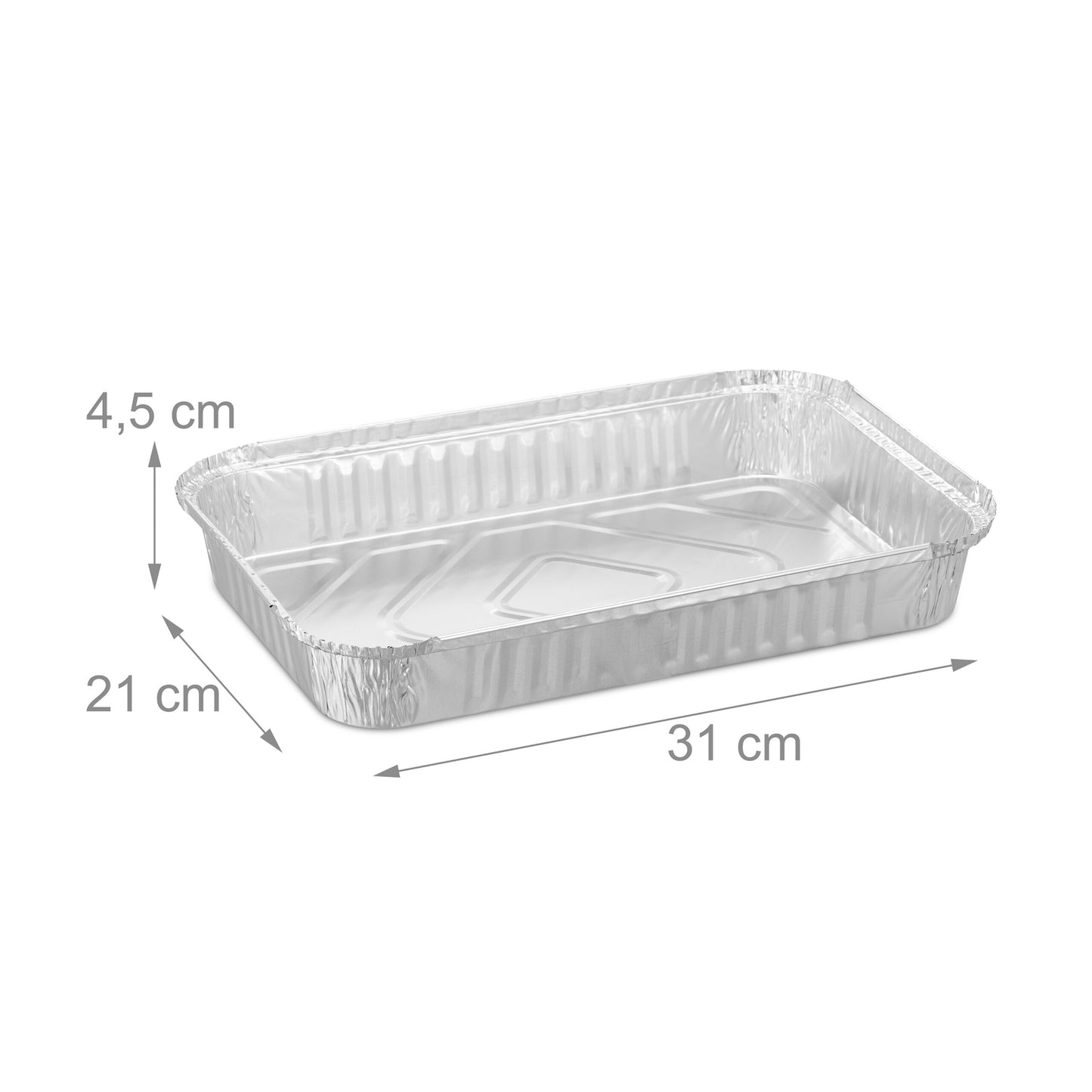 Grill tray in aluminium, set of 50 pcs