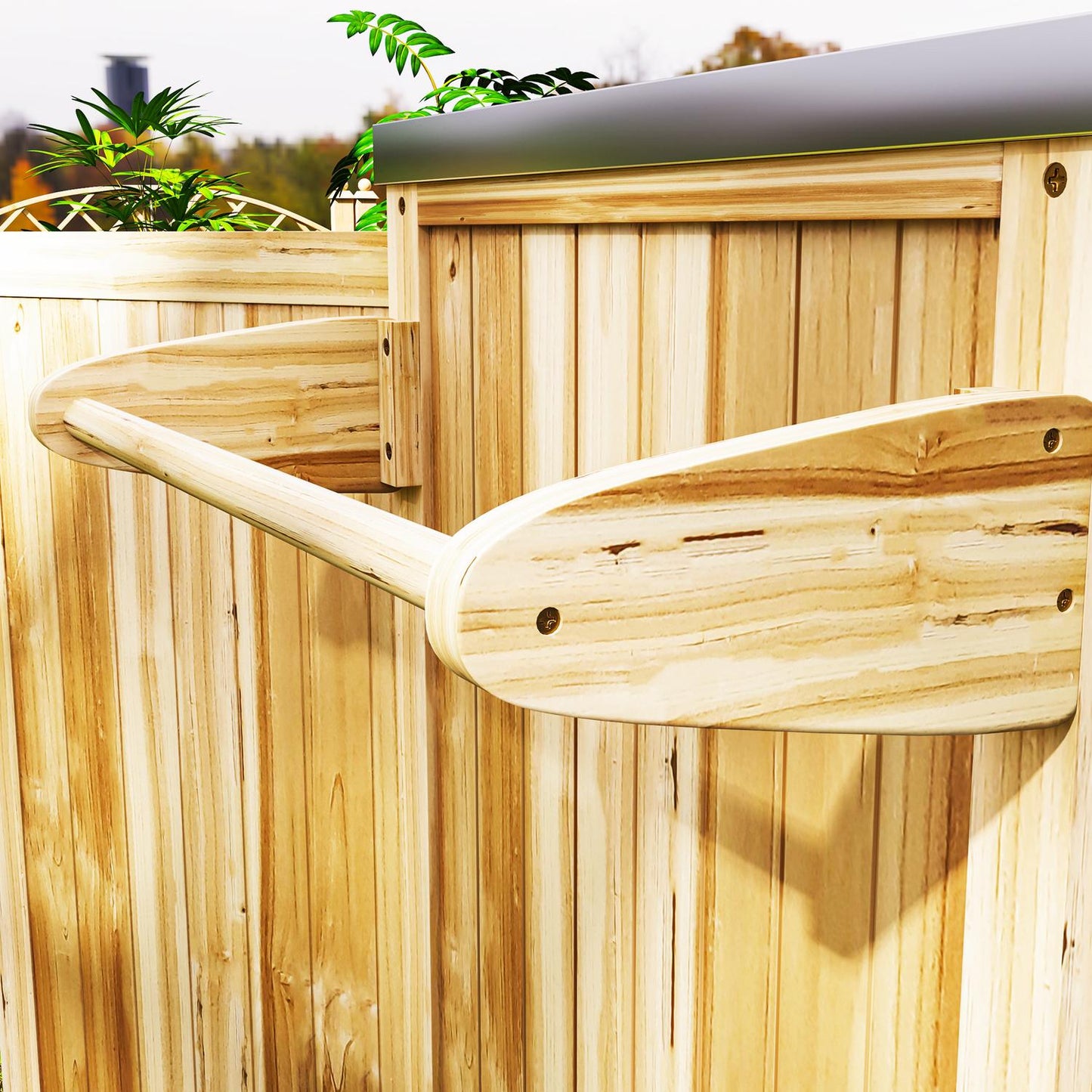 Outdoor charcoal grill trailer - 6-tier wooden grill table