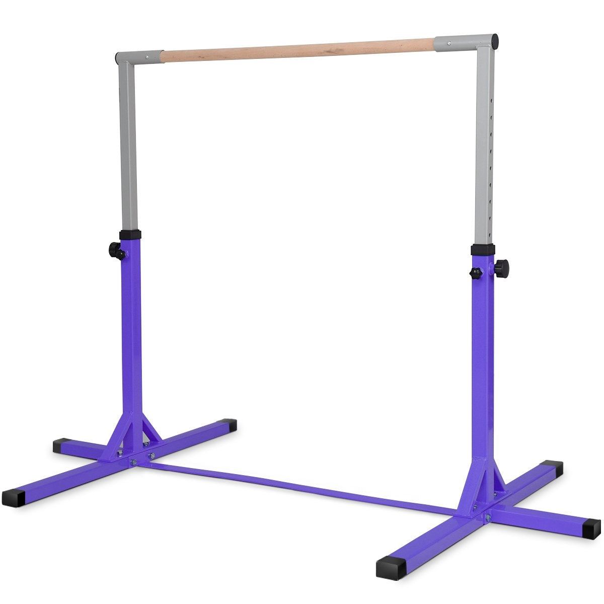 Gymnastics gymnastics bar, height-adjustable gymnastics bars, resilient horizontal bar, pink/blue/purple-purple