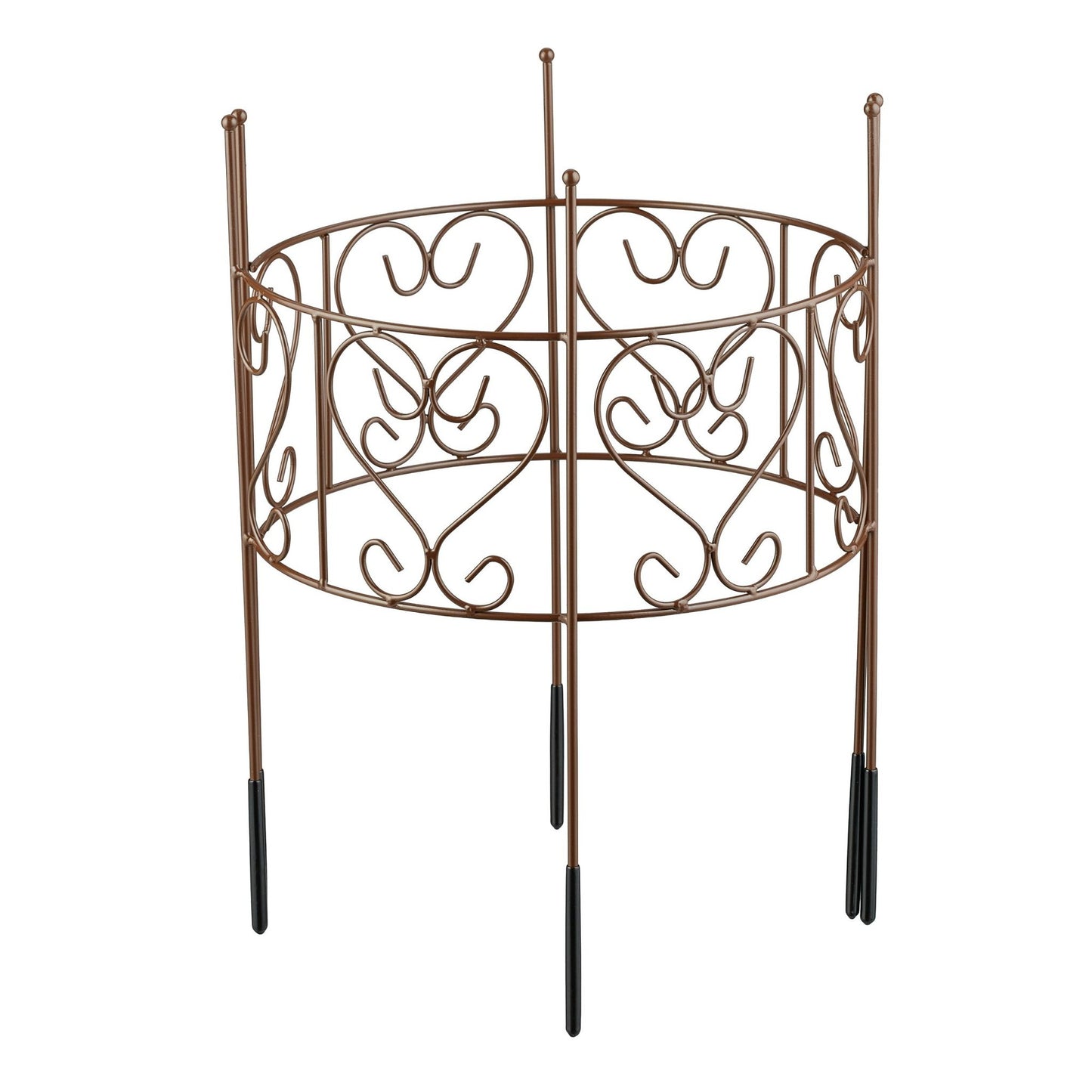 Half-Round Brown Steel Plant Support for Perennials