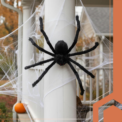 Halloween Spider Decoration, 50cm, Black, Flexible Legs