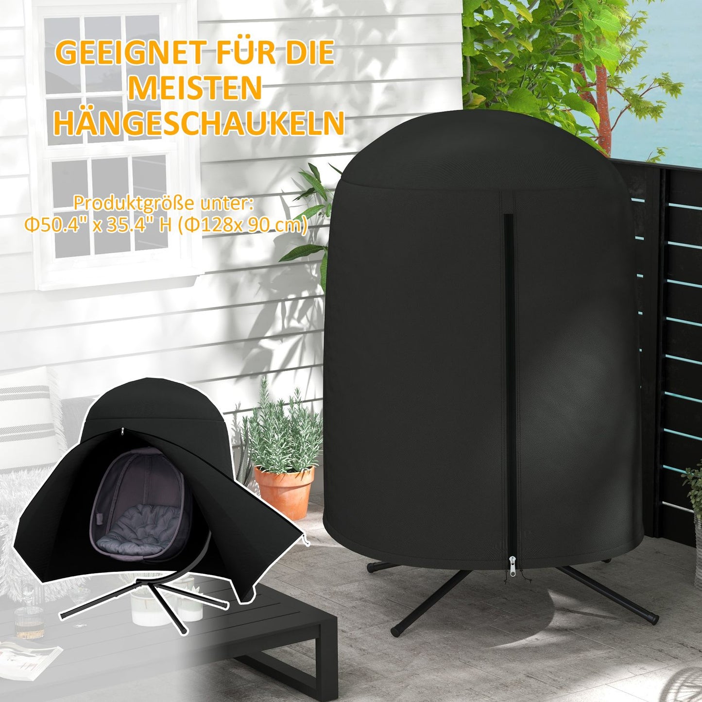 Waterproof Hanging chair cover with UV protection, Ø128x190 Cm