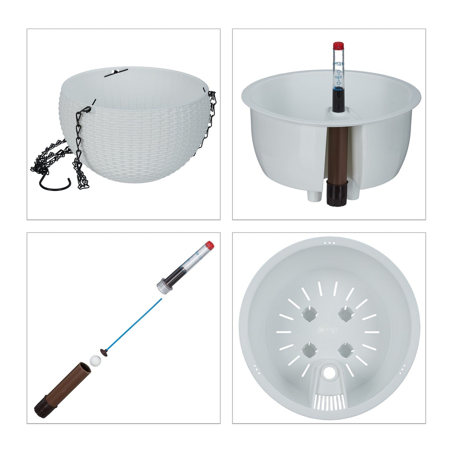 Hanging basket with water container set of 2