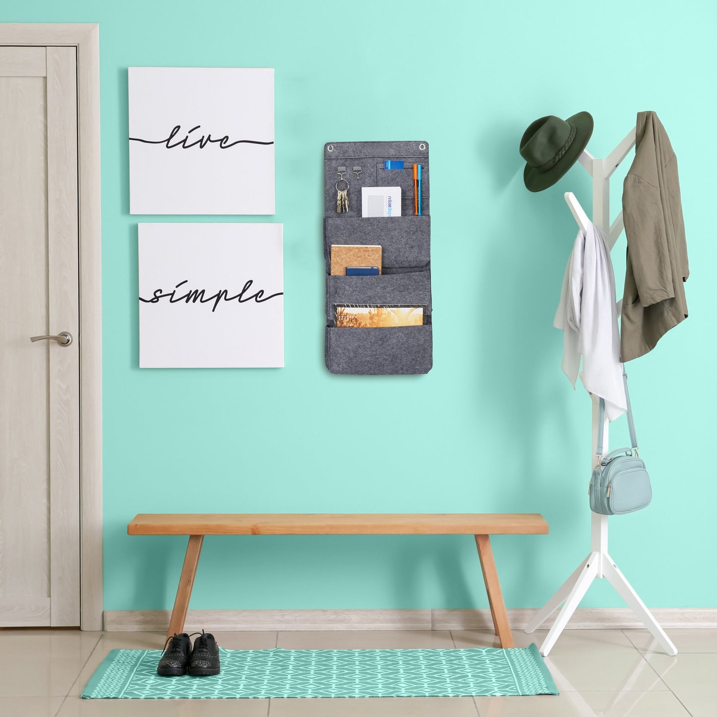 Hanging organizer set of 2 3 compartments