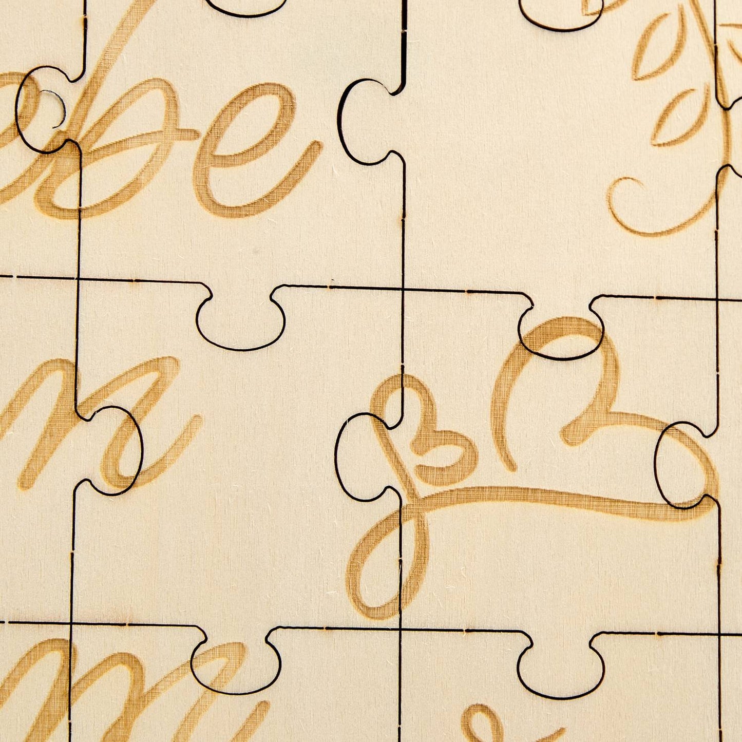 Heart-Shaped Wooden Puzzle with Engraving