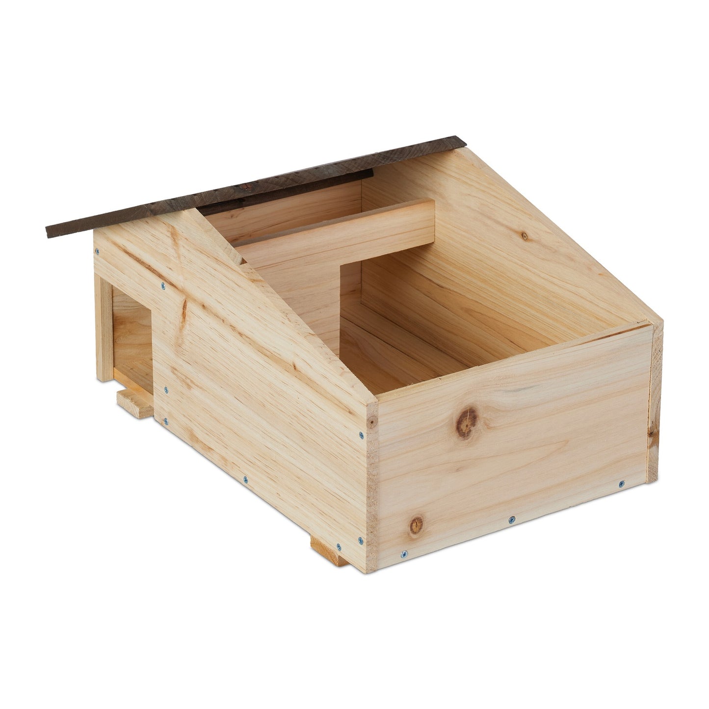 Hedgehog Shelter with Sloping Roof, Pine Wood