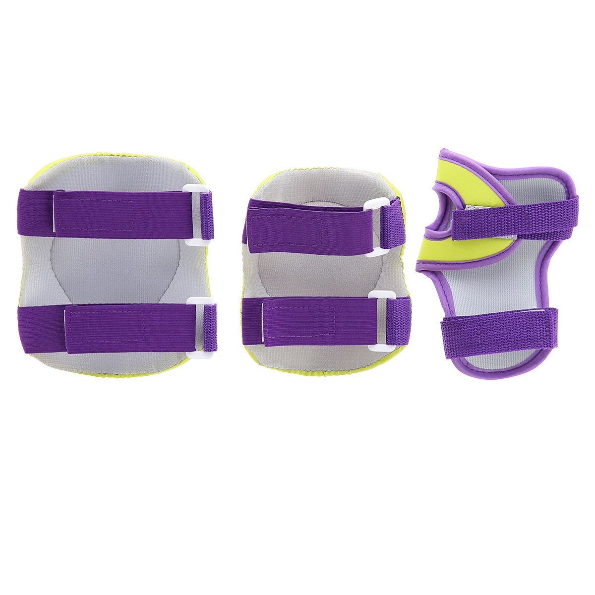 Helmet and Pads Set, Size M, Purple-Lime