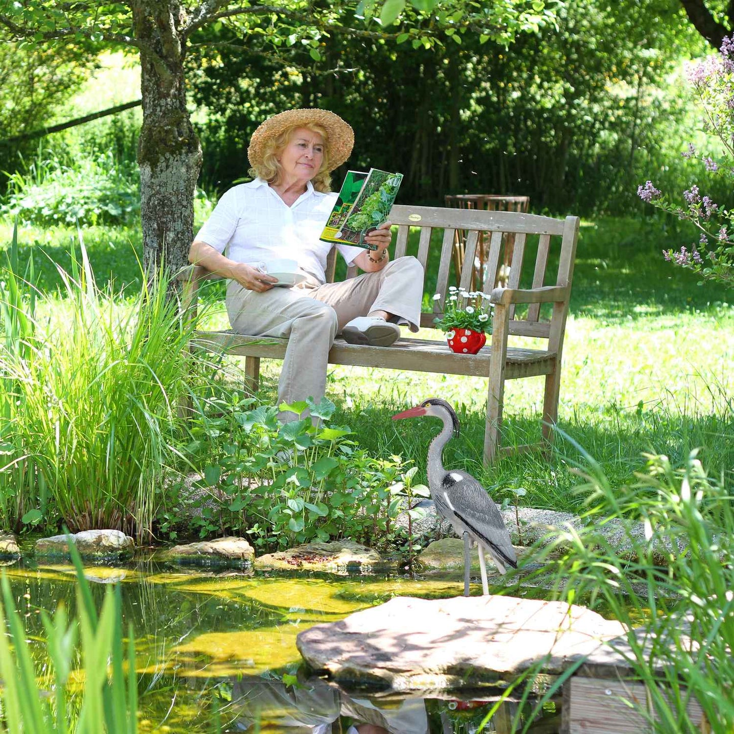 Heron garden figure set of 2