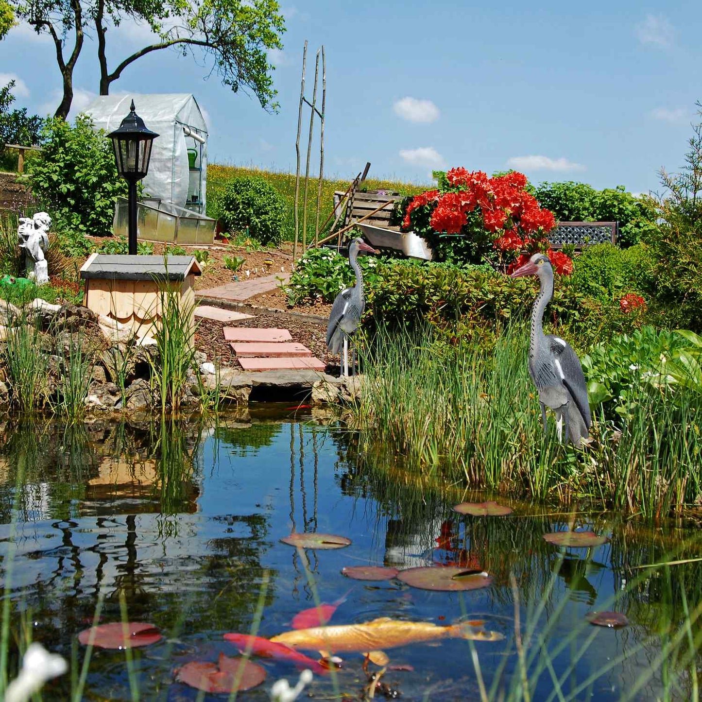 Heron garden figure set of 2