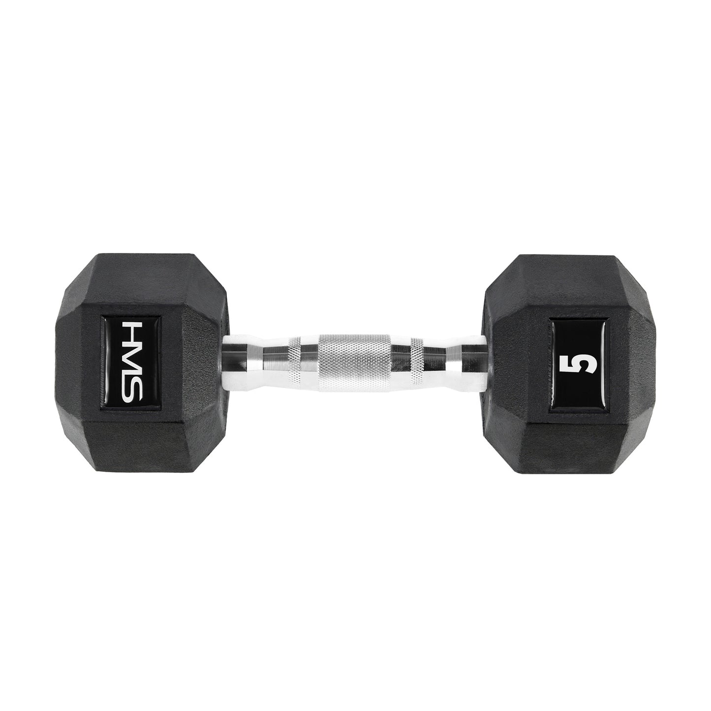 Hex Dumbbell 5 kg, Rubber-Coated, Knurled Handle