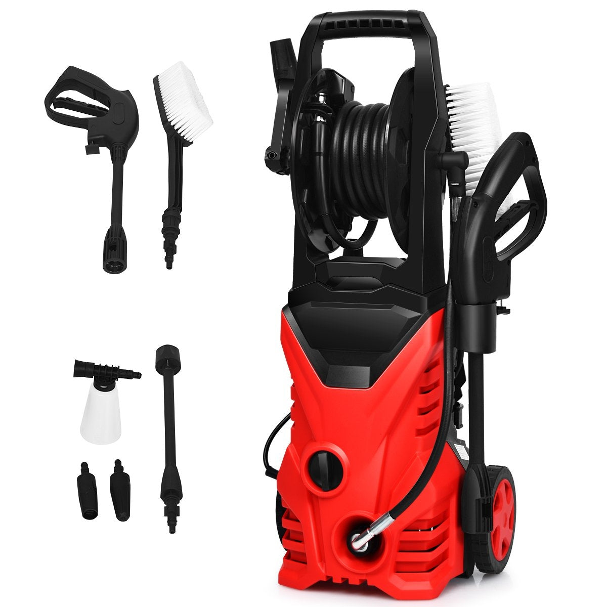 High-pressure cleaner 1400W patio cleaner blue/red 27 x 27 x 68 cm - red