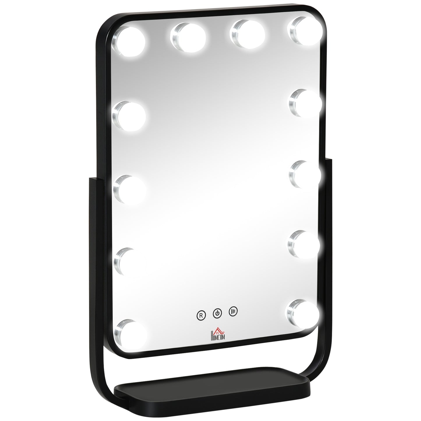 Hollywood Makeup Mirror, 12 LEDs, touch control, 3 light colors
