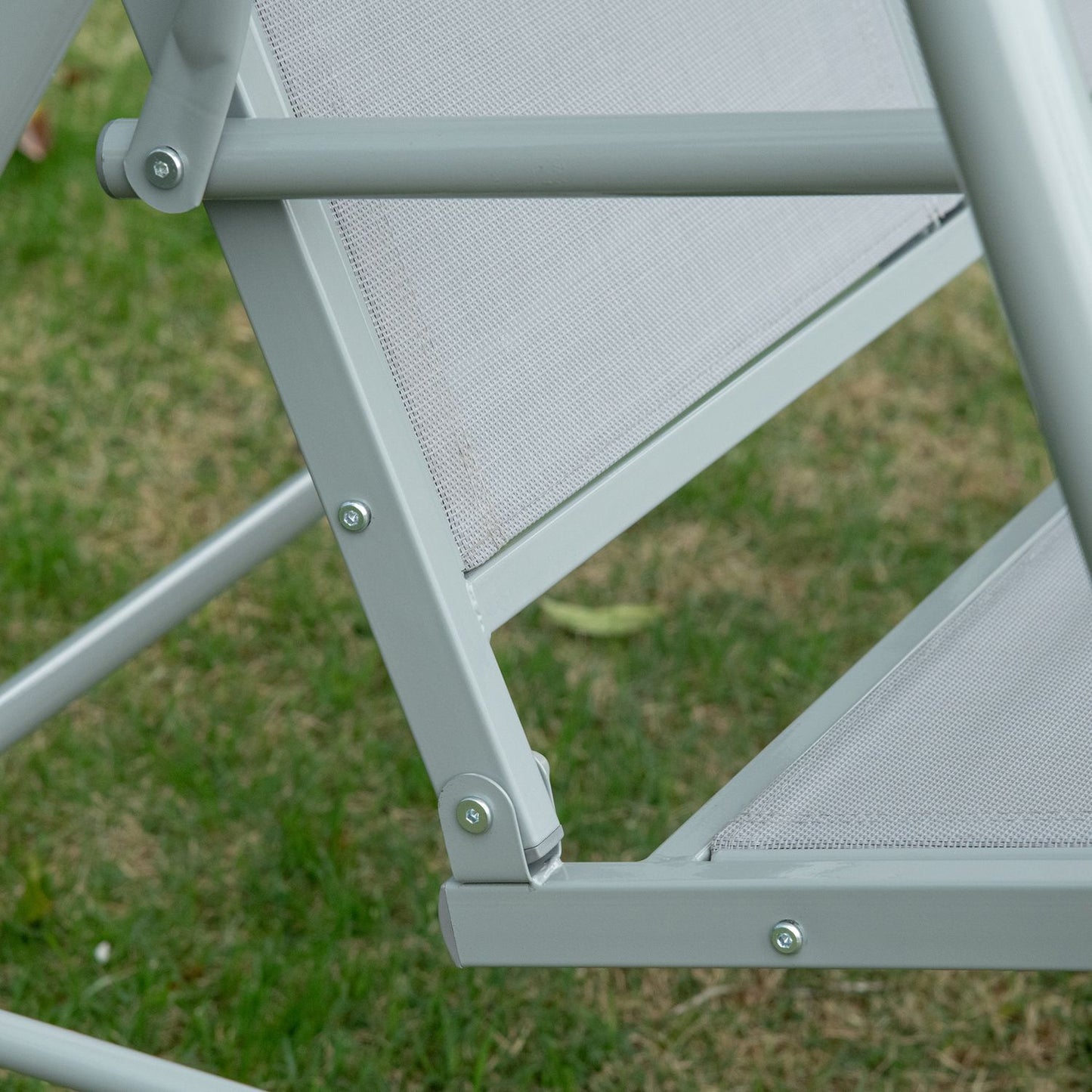 3-seater gray garden swing bench with roof - metal 170x110x153cm