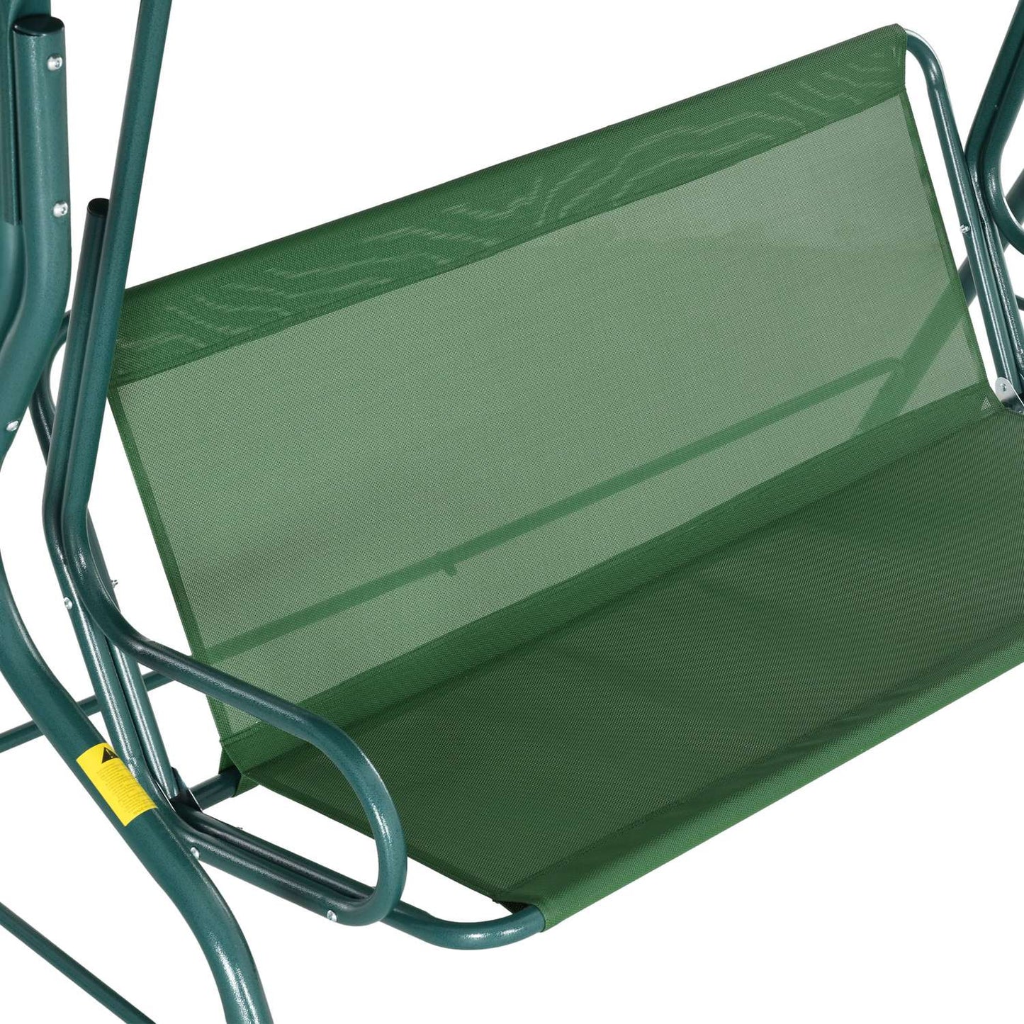 3-seat garden swing with canopy, steel frame, green