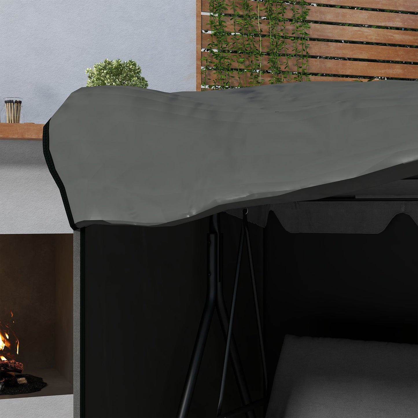 3-seat garden swing cover, winterproof UV-resistant 420D fabric