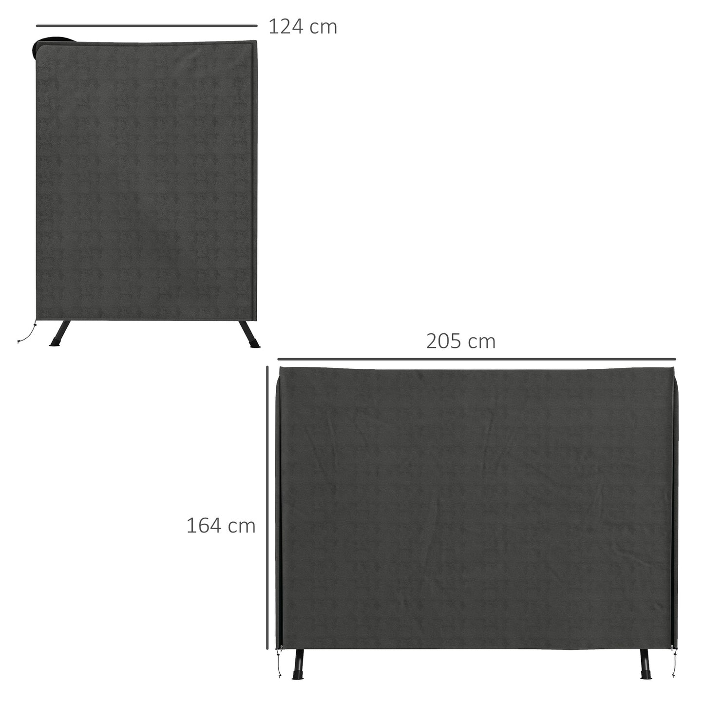 3-seat garden swing cover, UV and water resistant, 205x124x164 cm