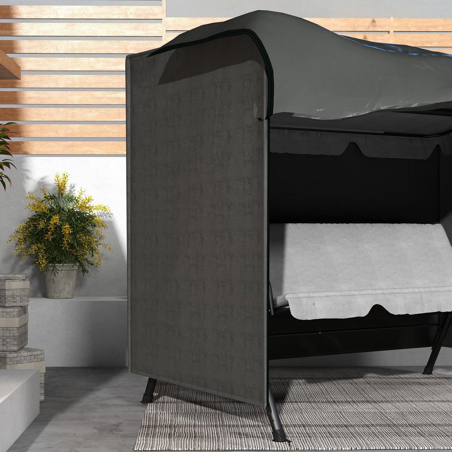 3-seat garden swing cover, UV and water resistant, 205x124x164 cm