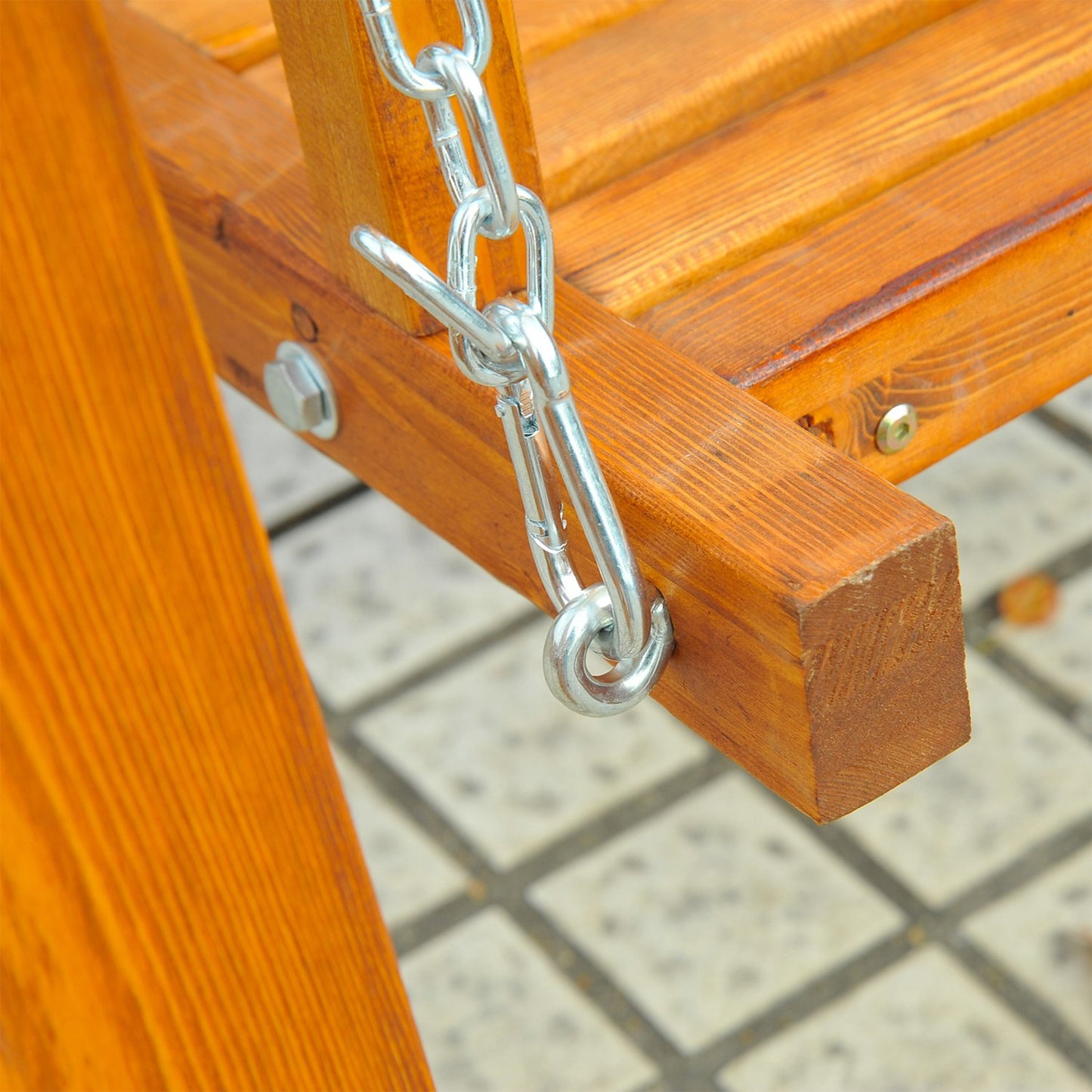 Outdoor larch Wood Garden swing bench - 2-seater