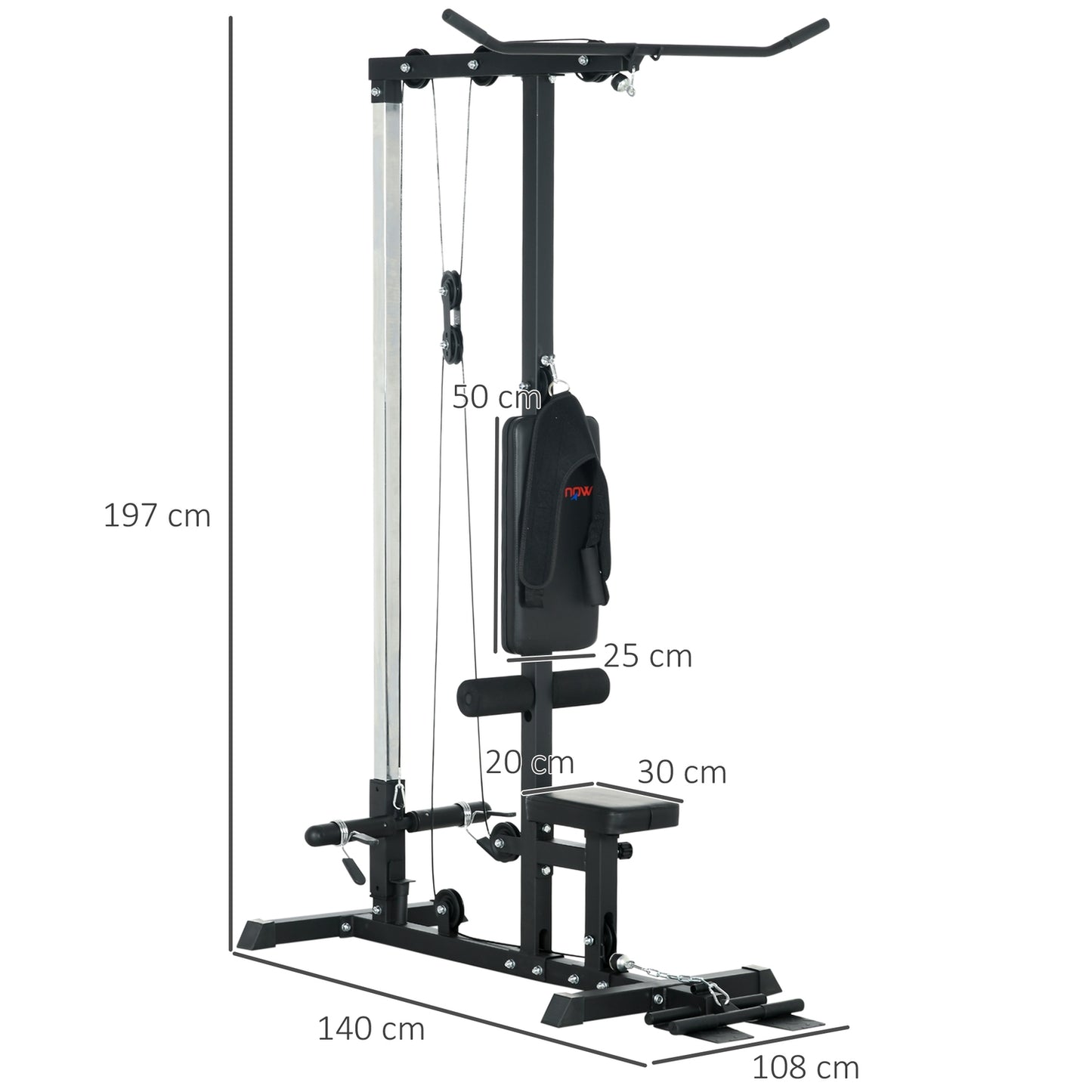 Home gym, rowing machines, without weights, fitness equipment for the home, steel, synthetic leather, black