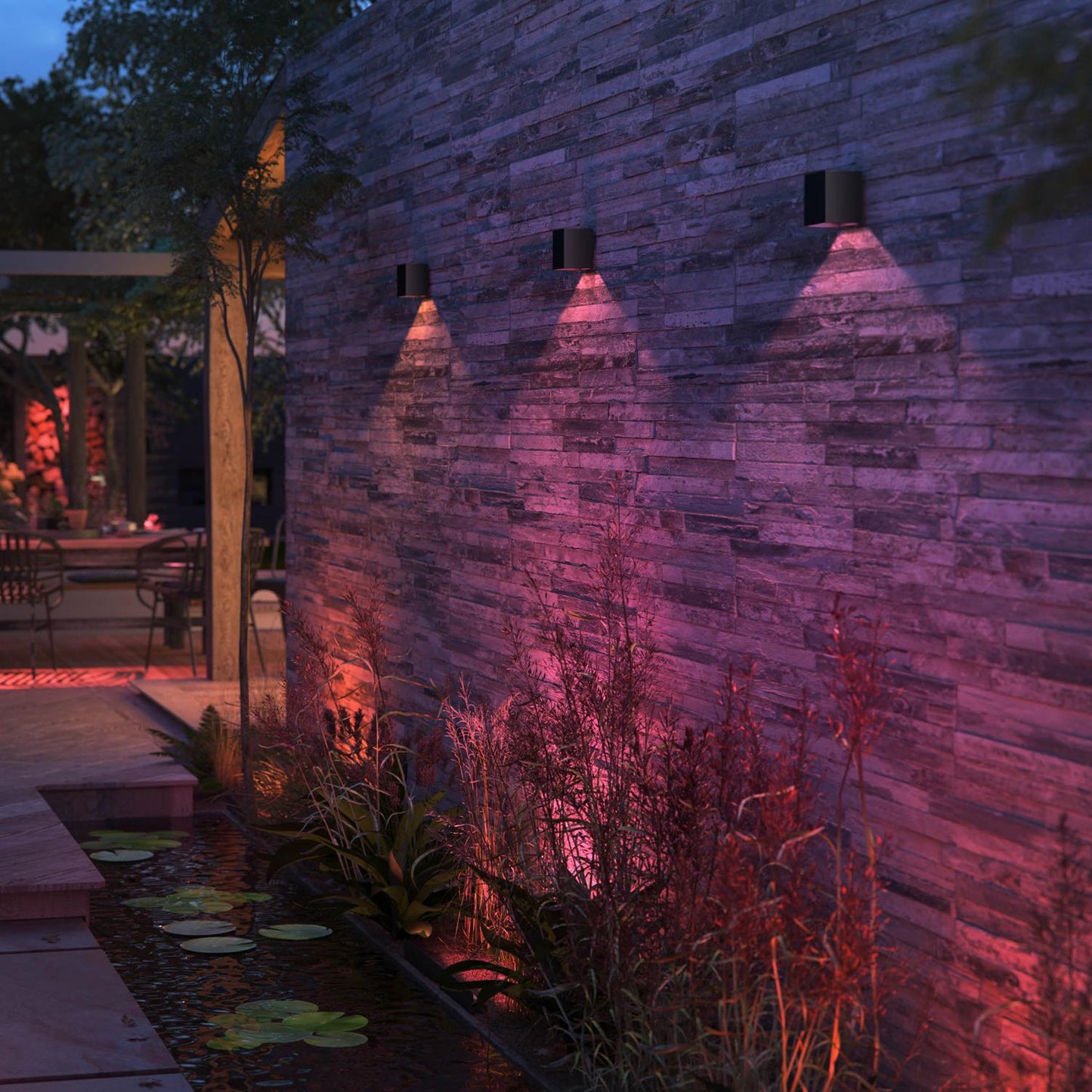 Hue Resonate Wall Lamp Downward White and Color Ambiance Black