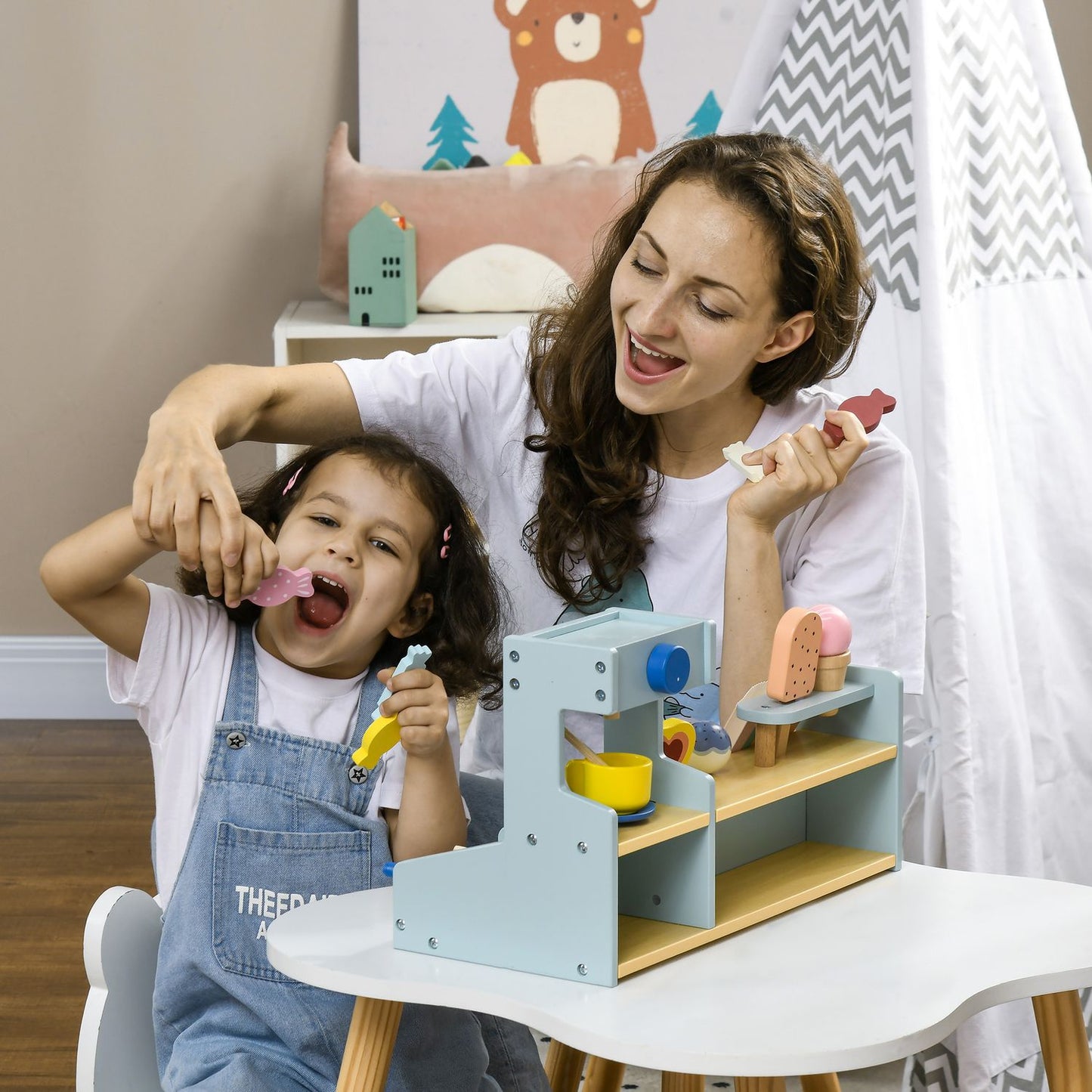 Ice cream shop for children, Light blue, 2-5 years