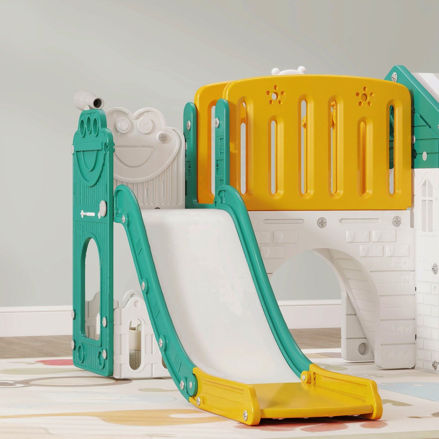 Indoor 7-in-1 Slide & Playset, Ages 1-4, Yellow/Green