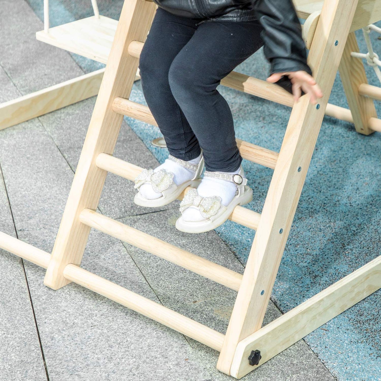 Indoor Climbing Gym with Slide, Swing, Basketball Hoop, Foldable