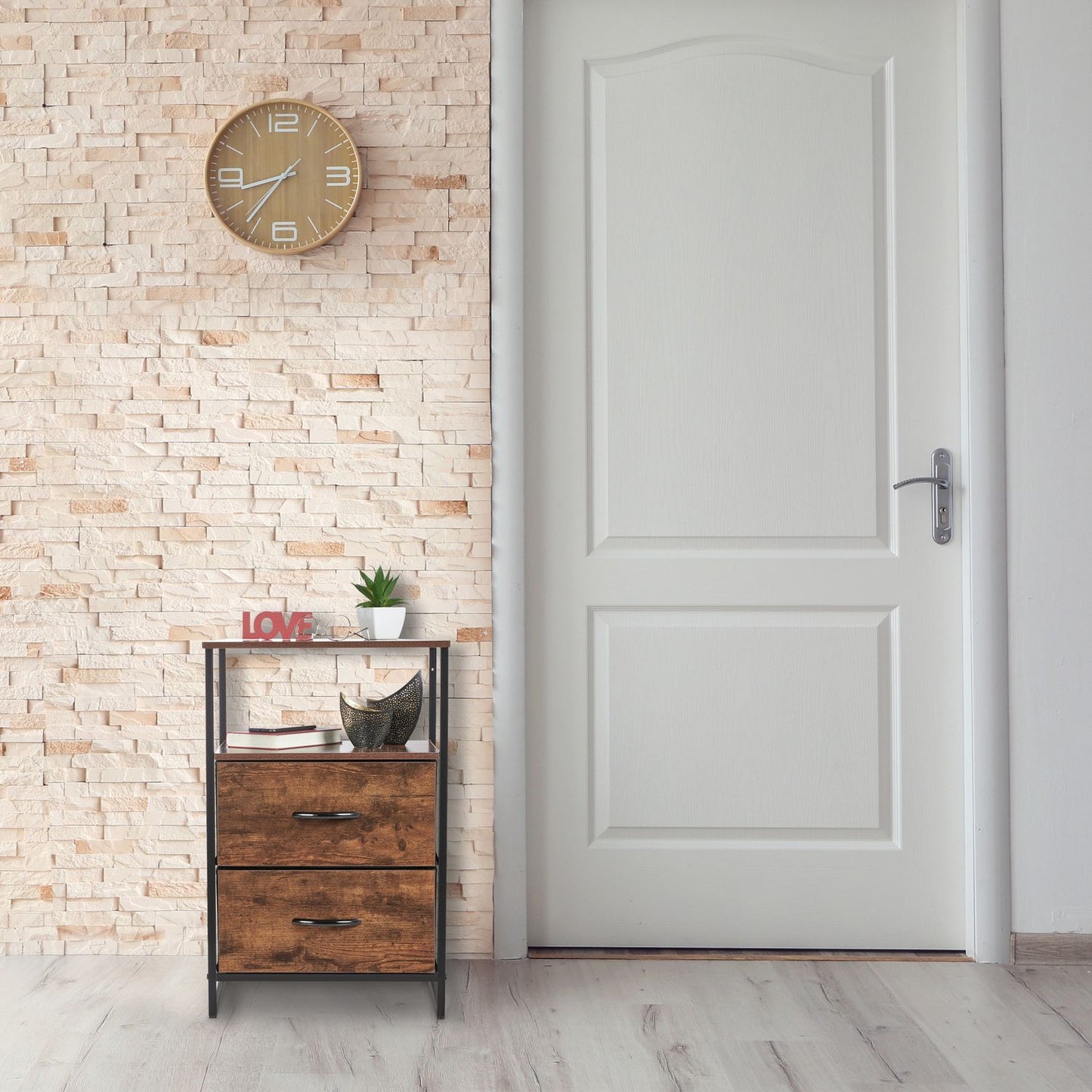 Industrial Style Night Stand with Drawer