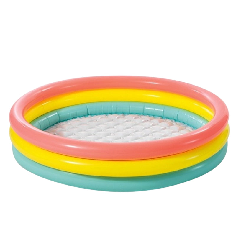 Inflatable Kids Pool, 114x25 cm, Rainbow, 3 Rings