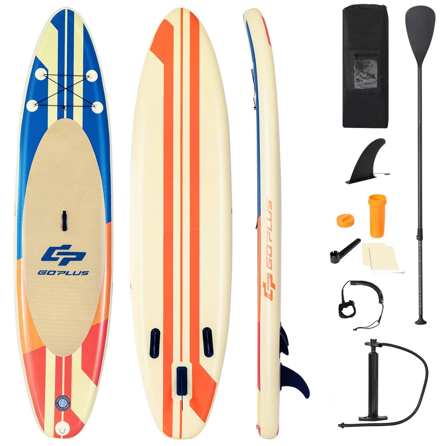 Inflatable Paddle Board Boat Stand-Up Surfboard 335 x 76 x 15 cm Stripe Pattern Colorful